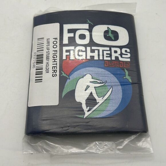 Foo Fighters surfs up stubby holder drink beer cup sleeve concert release New - Picture 1 of 4